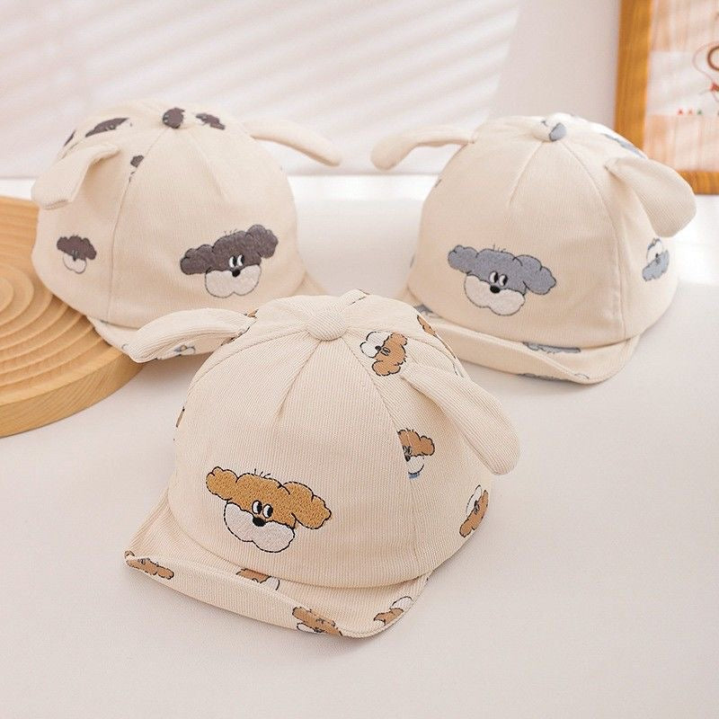 Été Garçons et filles Brodé Dessin de chien de dessin animé Soft Brimmed Casquette de baseball