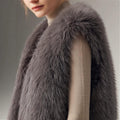 Faux Renard-fur Vest Courte Manteau en Manteau Flatteur Figure