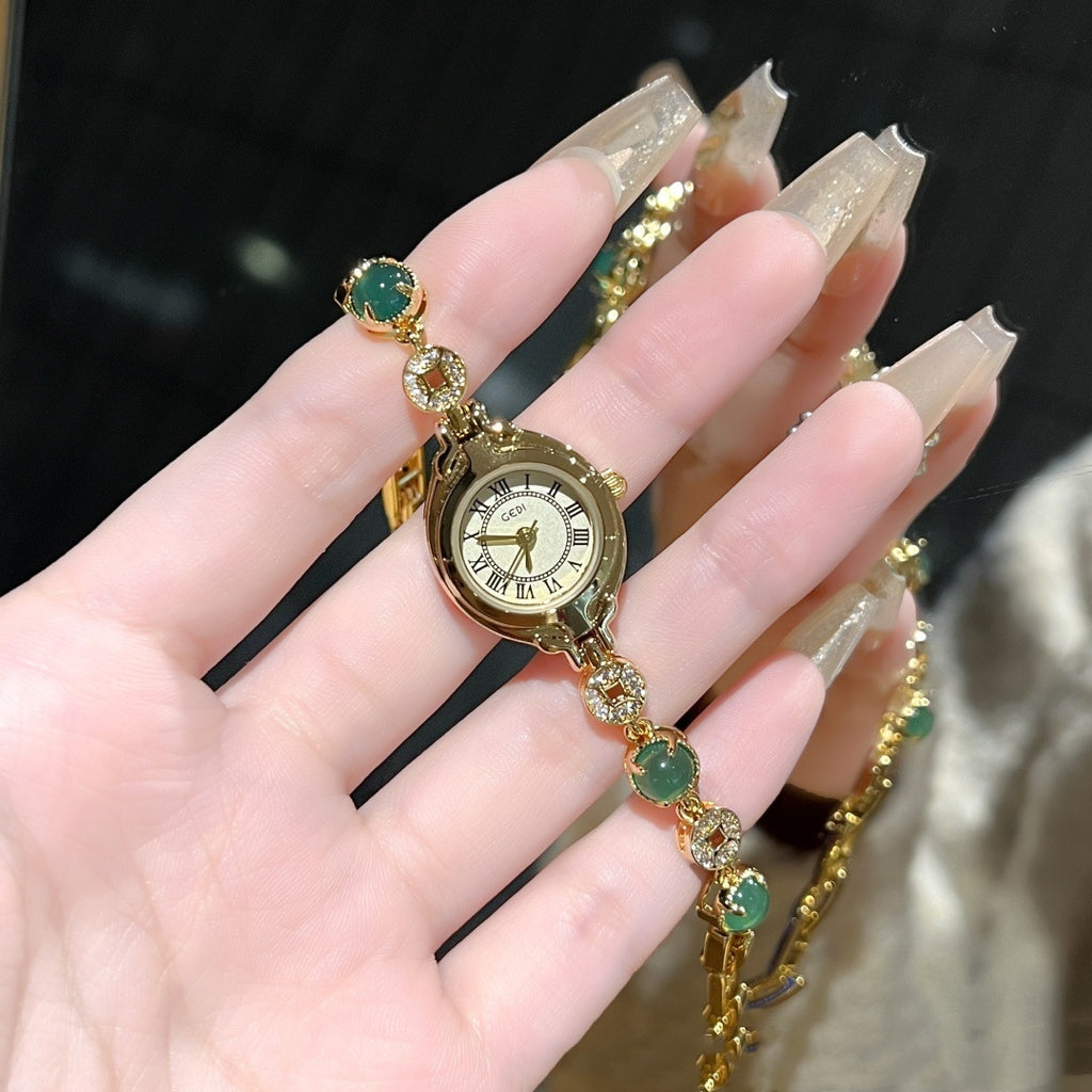 Graceful Refined Watch Luxury Retro Half-Antique Gold Dial