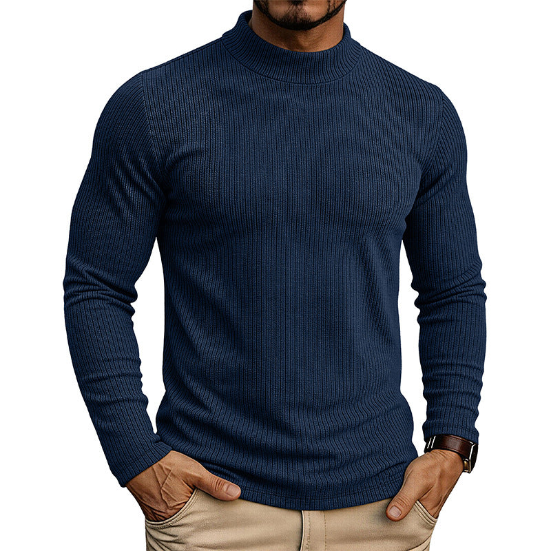 Chandails à manches longues en col mandarin pour hommes