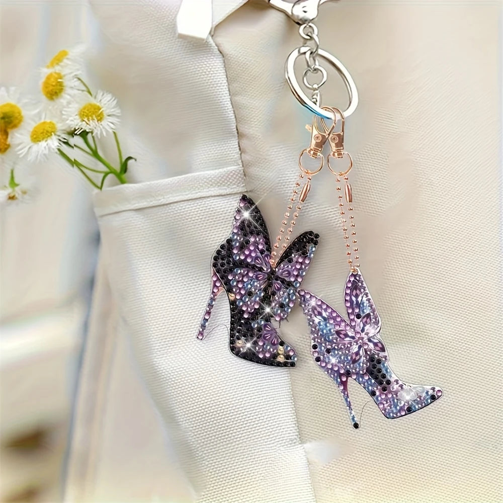 Porte-clés de peinture diamant bricolage - Talon haut