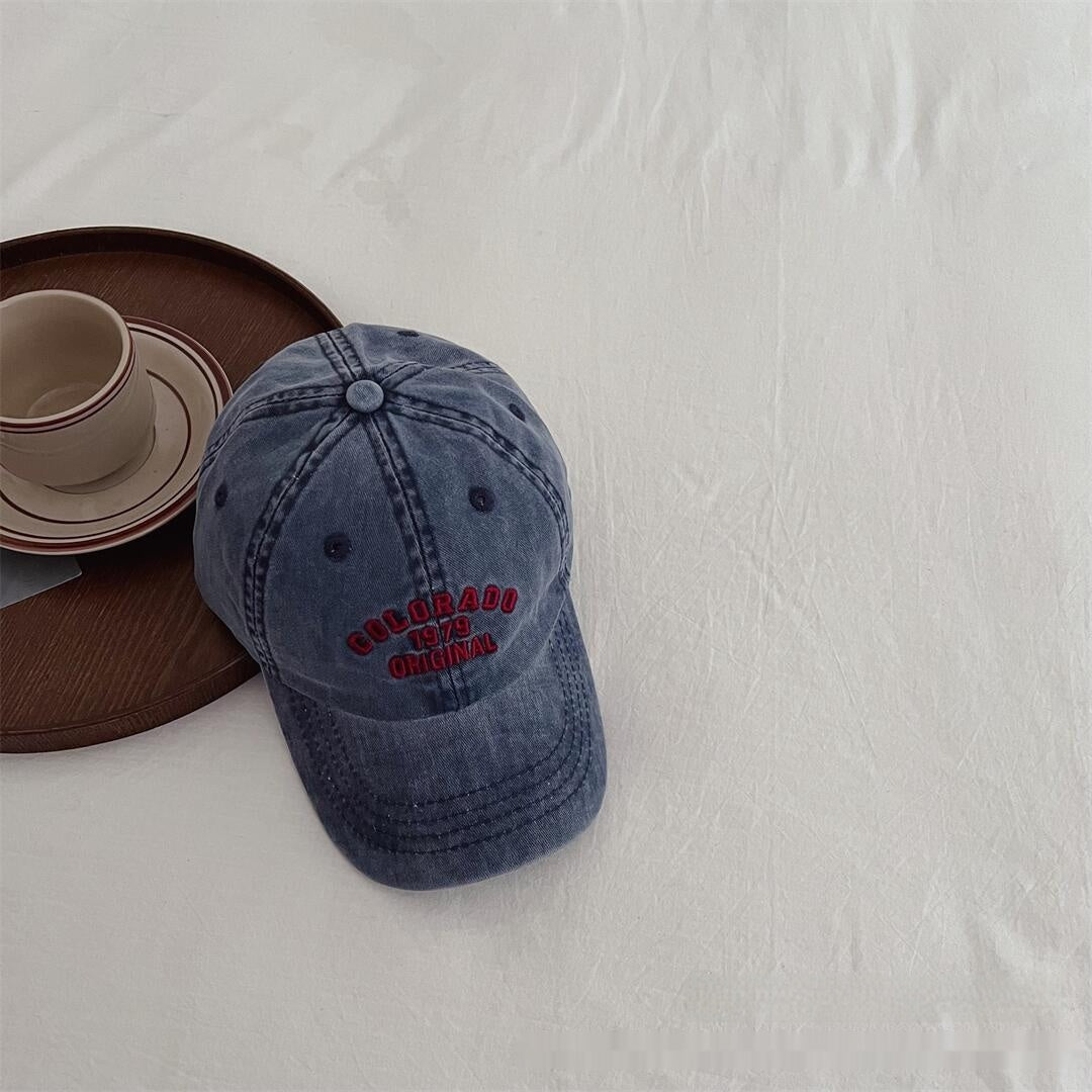 Casquette de baseball vintage avec lettres brodées pour les enfants
