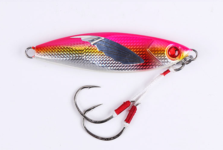 Laser Lumineux Double Crochet Slow Shake plaque de fer Bait Lead Fish