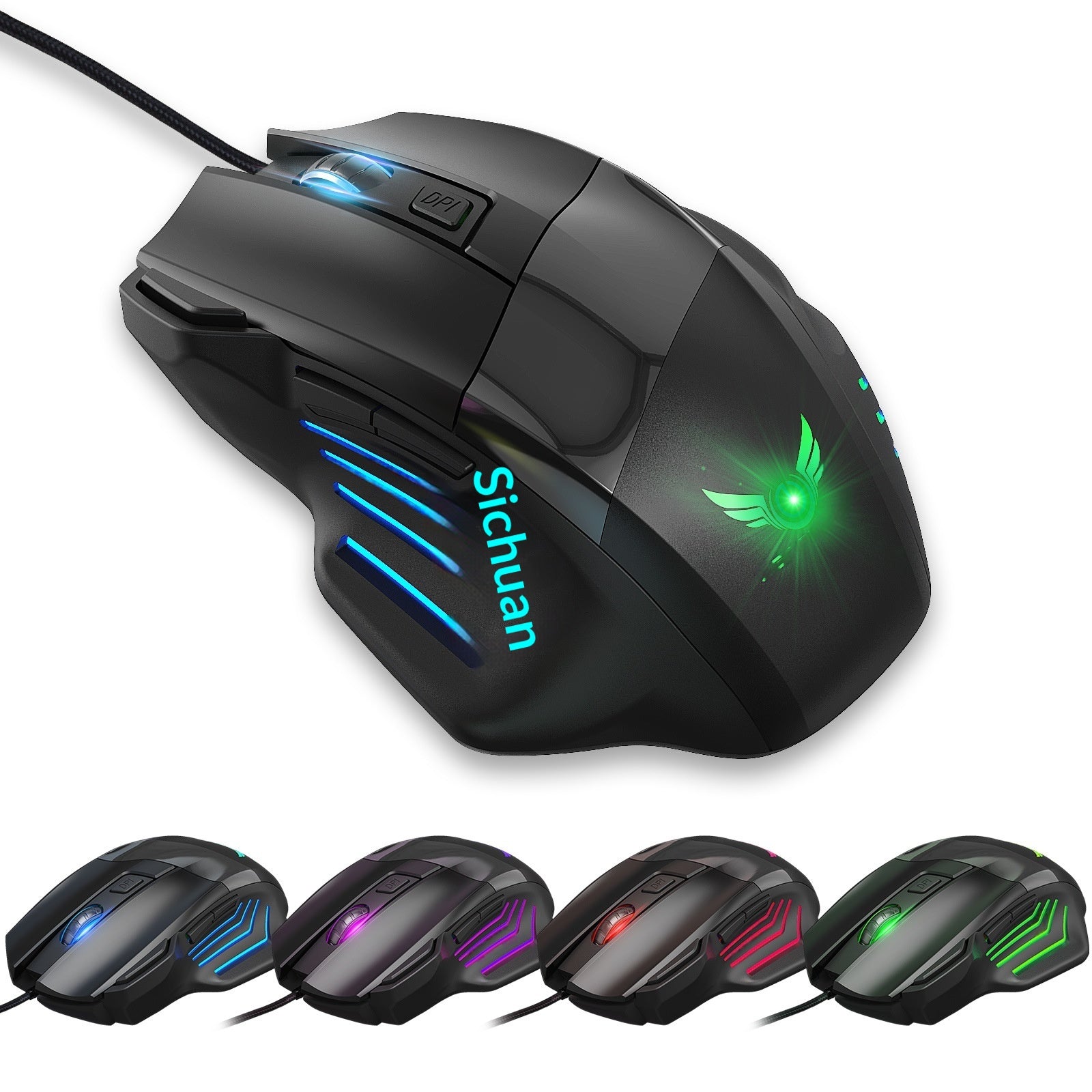 G200 Souris filaire Mouse colorée à 7 boutons