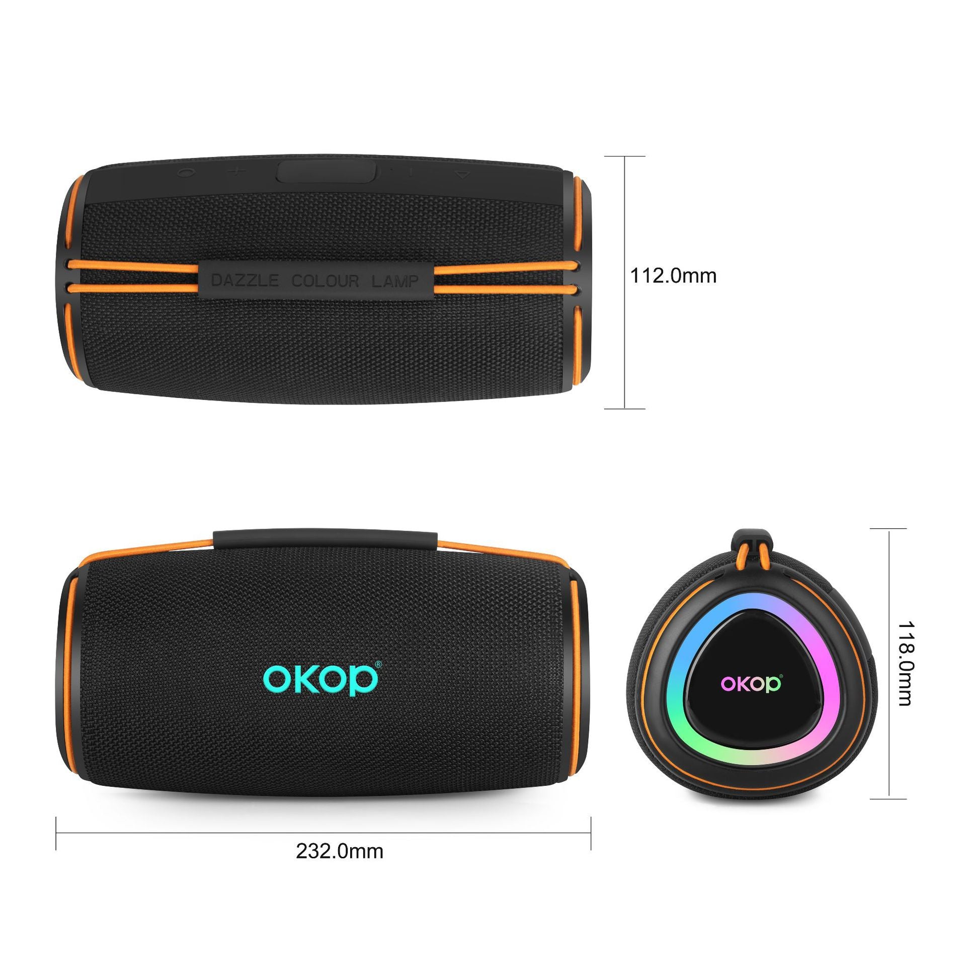 KP-810 Modèle Haut-parleur Bluetooth portable avec RGB lumières colorées Fente de carte basse lourde et