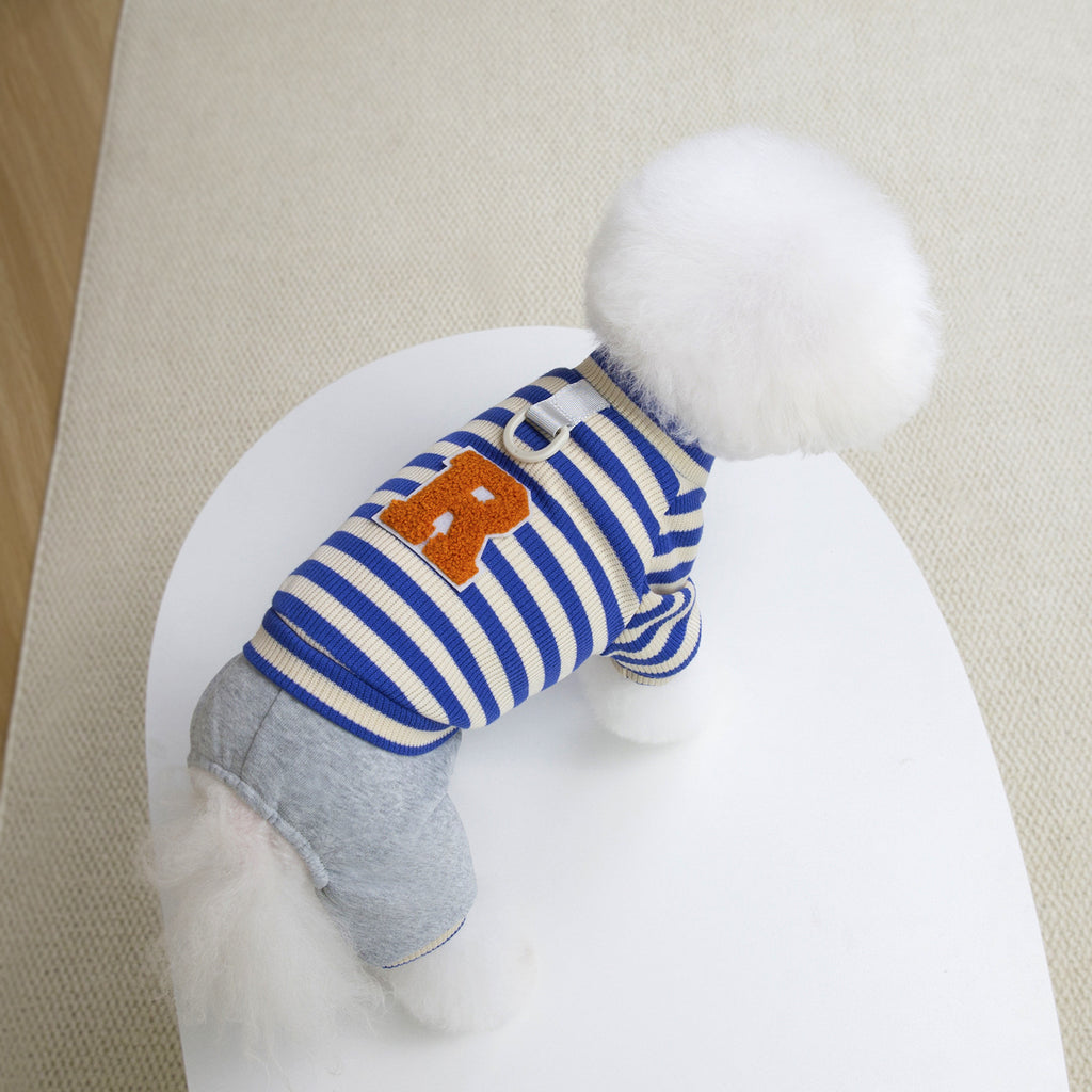 Hoodie chien avec vingt-cinq rayures Casual Style Set