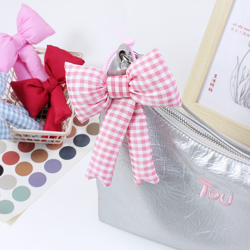 Tissu Plaid Bowknot Sac pendentif Accessoire