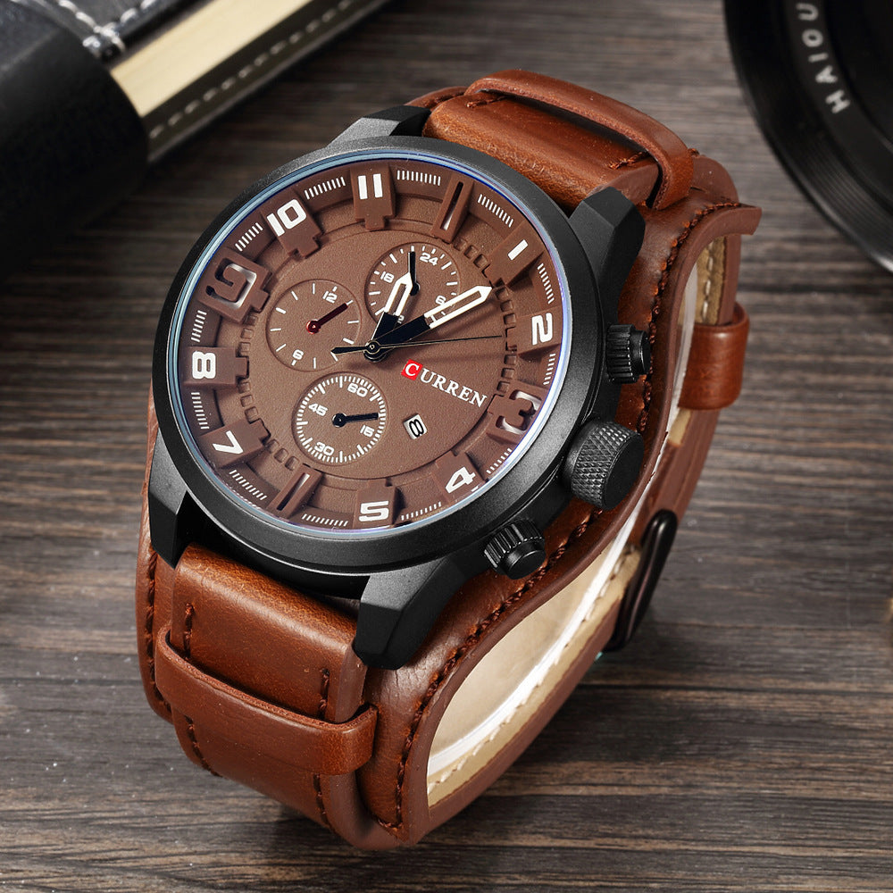 Ceinture Sports Grande Plaque Montre Quartz