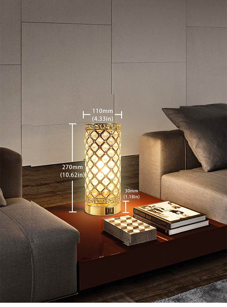 Lampe de bureau créative pour lit dans la chambre en cristal