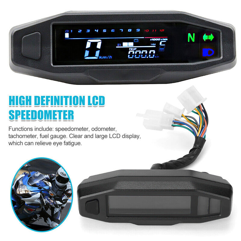Capteur de jauge de mesure du compteur numérique de vitesse LCD universel de moto