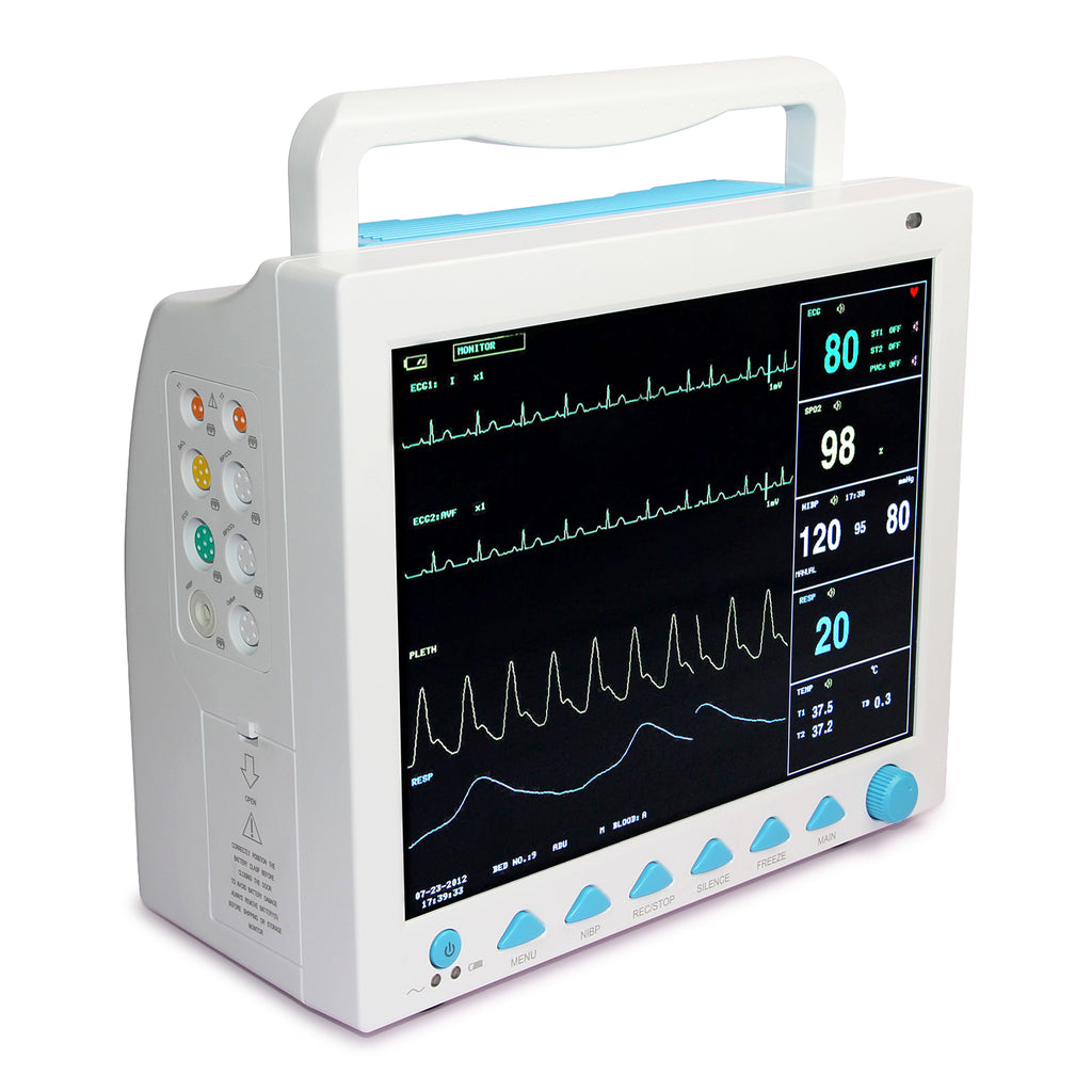 12.1 Inch UCI CCU Signes vitaux Patient Monitor 6 paramètres ECG RESP NIBP SPO2 TEMP PR