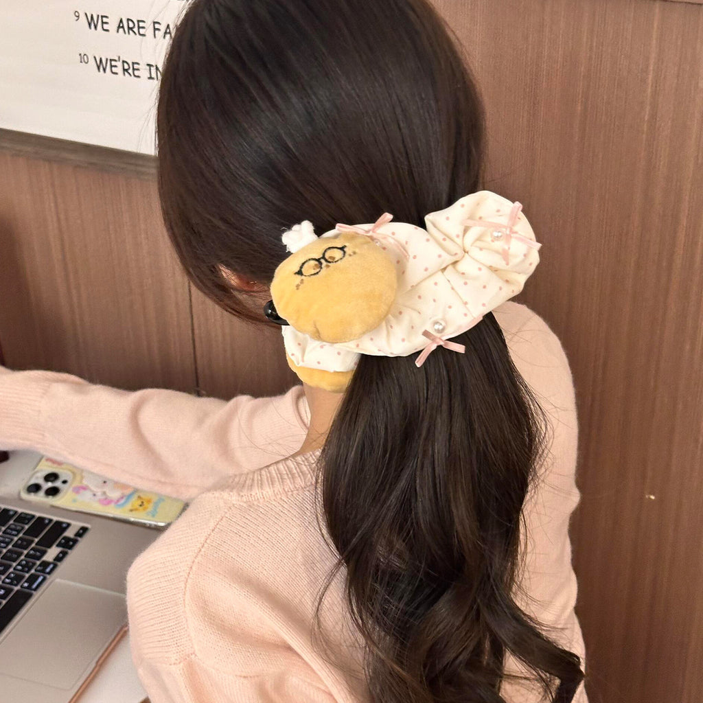 Mignon Polka-dot Petite tête de pince à cheveux ours