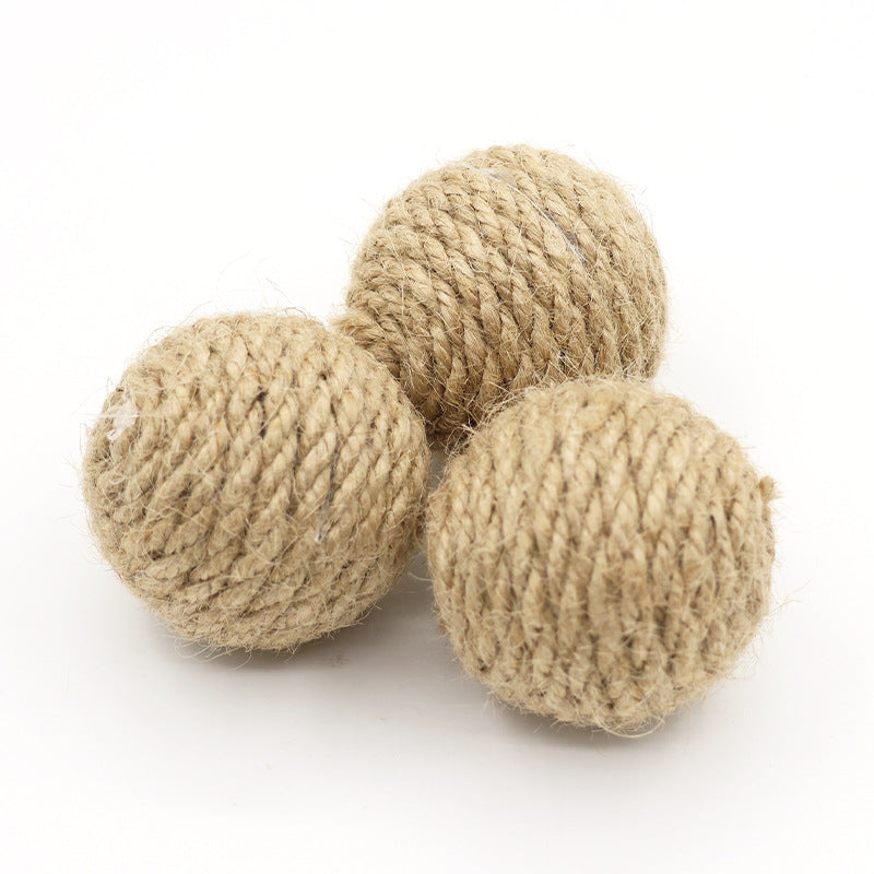 Balle de corde de chanvre animal 45 Cm de couleur naturelle tissée