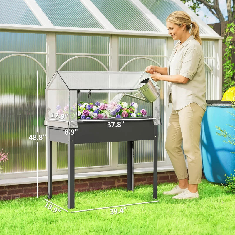 Raised outdoor garden box