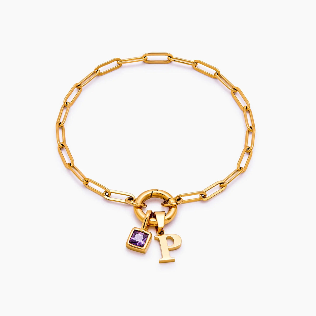 Women's gold-plated link bracelet, 18k gold-plated stainless steel