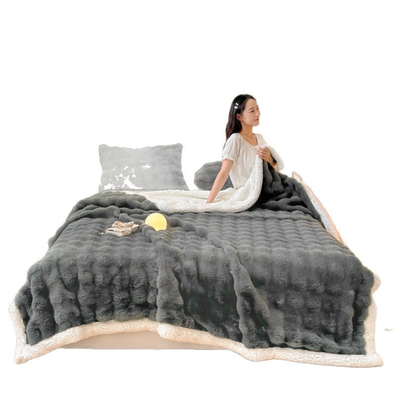 Couverture double couche de bulle épaissée pour la chaleur