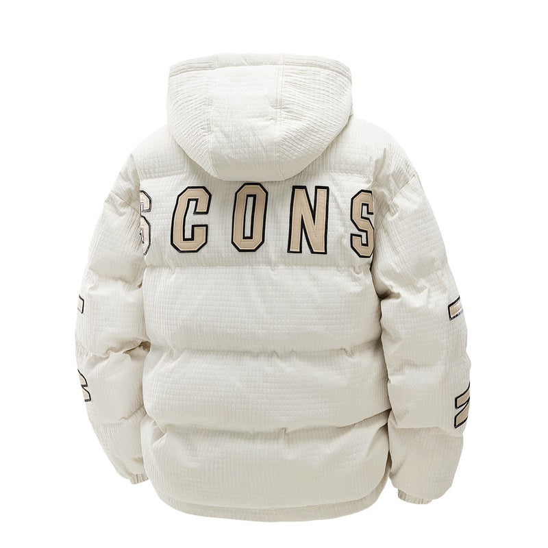 Manteau de coton rembourré pour hommes imprimé à capuche Hiver Loisirs Warm Top
