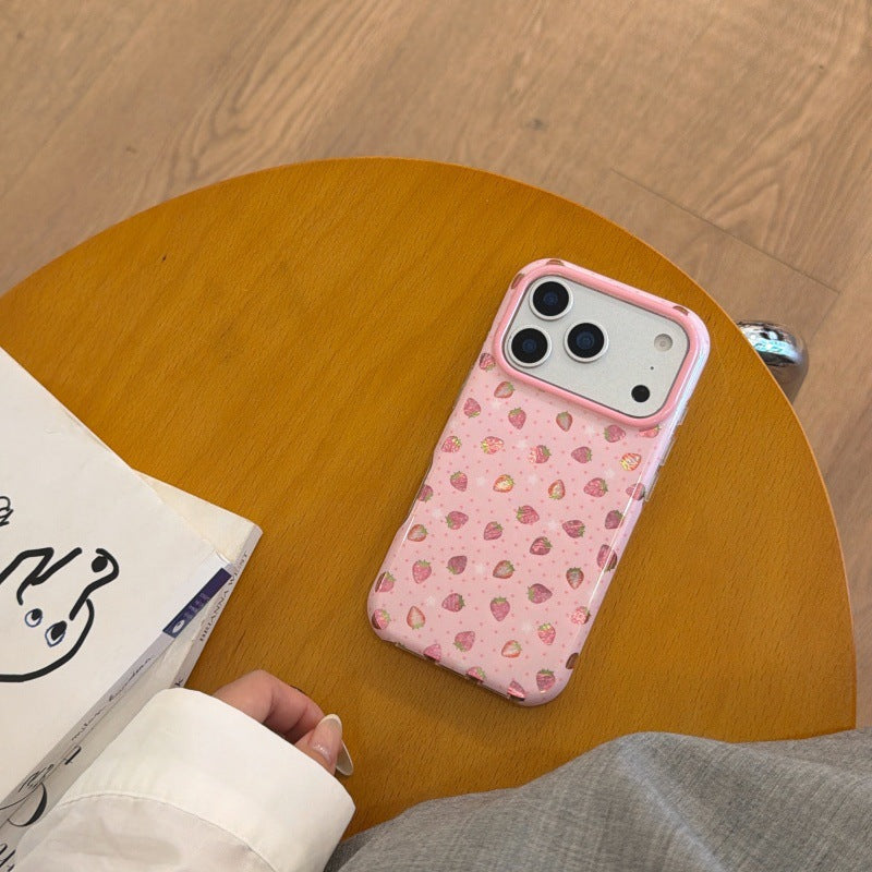 Coque de téléphone à la fraise colorée et douce