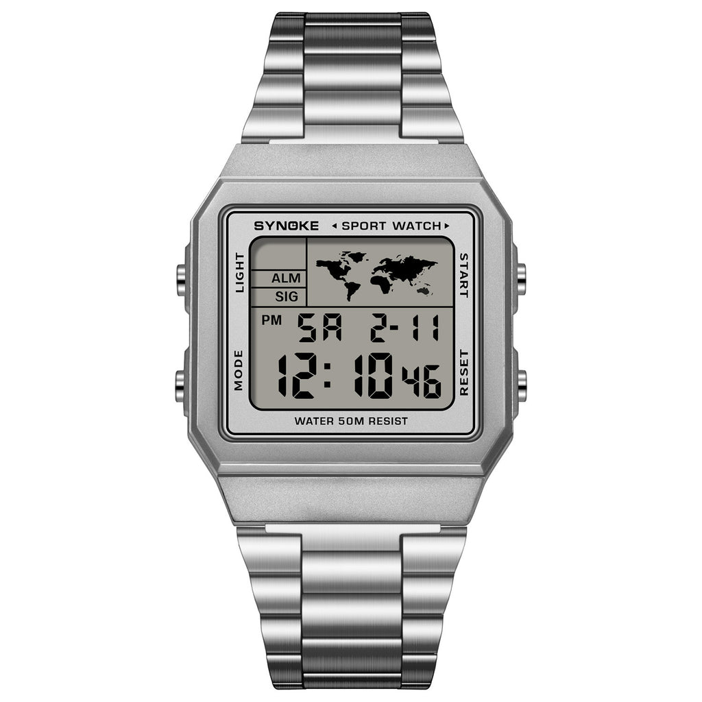 Classic Retro Waterproof Multi-fonction Sports Montre numérique