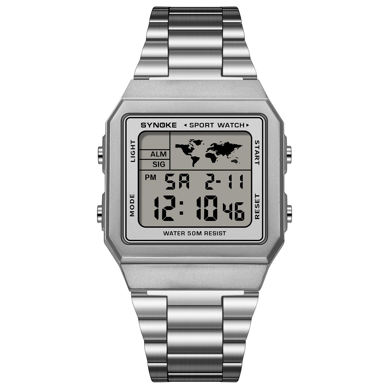 Classic Retro Waterproof Multi-fonction Sports Montre numérique