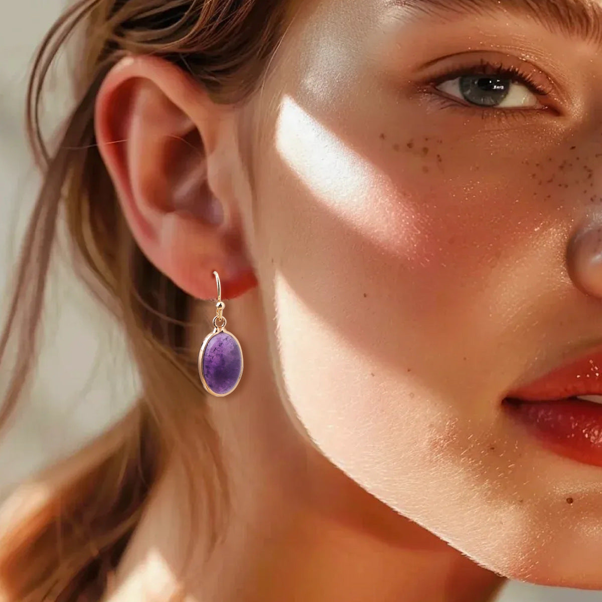 Boucles d'oreilles pendentif Teardrop pierre
