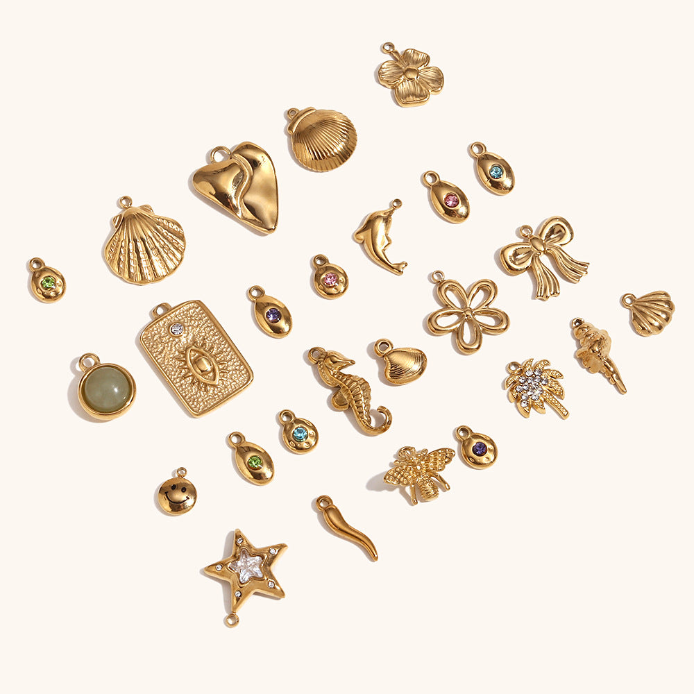 Accessoire de bijoux créatif Pendentif en acier inoxydable avec plaqué or 14K