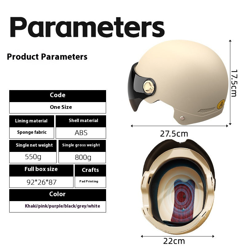 Casque de sécurité couleur solide de moto pour femmes