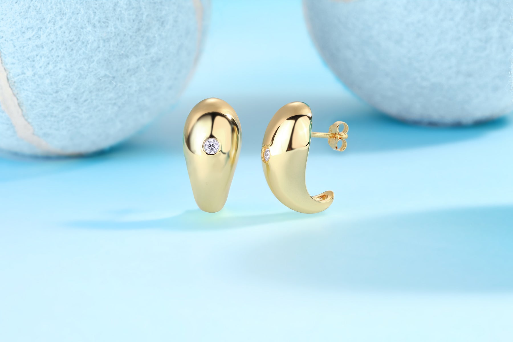 S925 Argent Sterling 0,1ct D Couleur VVS1 Boucles d'oreilles Moissanite Teardrop 7g plaqué or