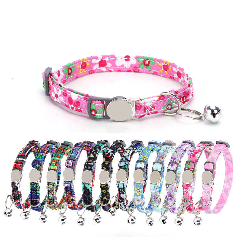 Bohème doux petit collier de chat floral