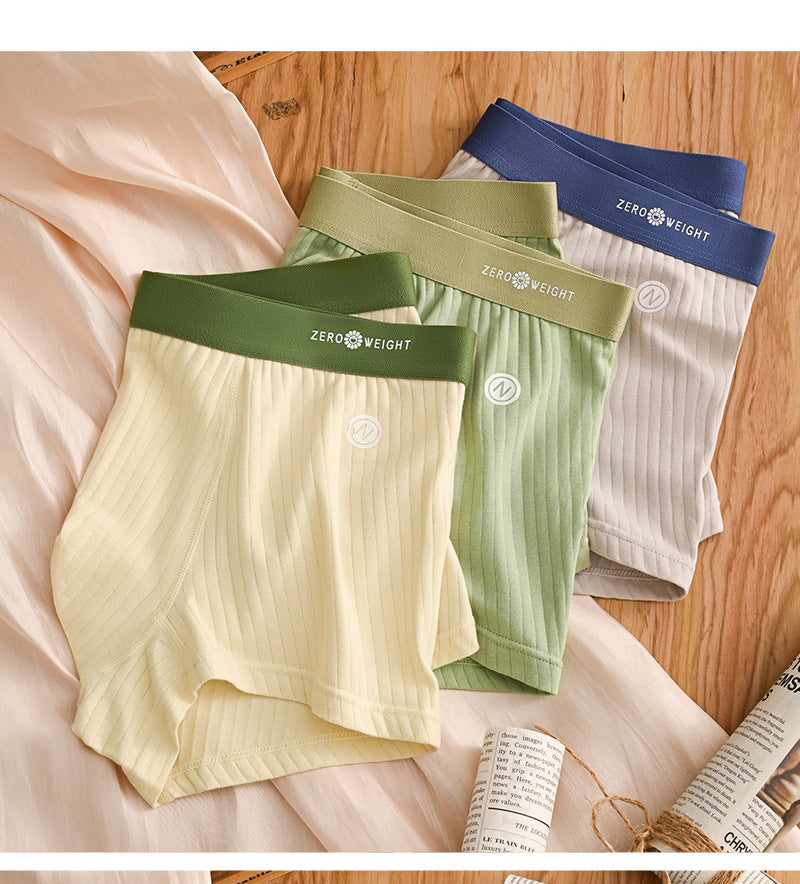 Sous-vêtements pour hommes en coton purifié rayé Couleur contrastante de la taille moyenne