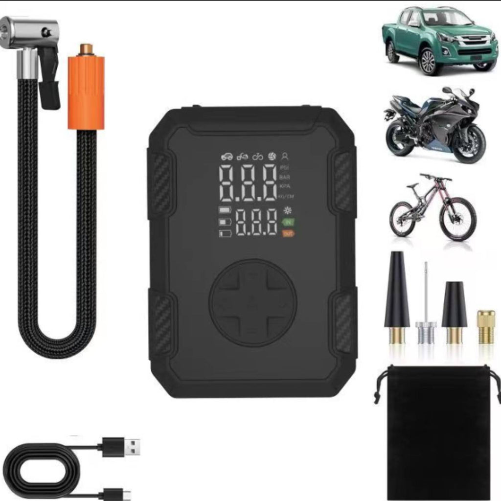 Pompe de compresseur d'air rechargeable USB numérique sans fil pour pneumatiques de voiture