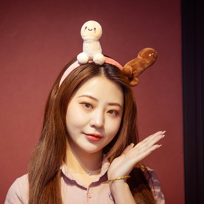 Bande de tête en peluche mignonne et drôle