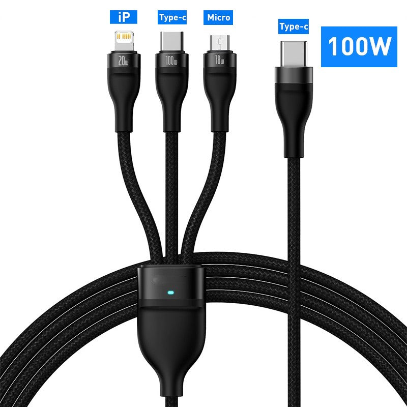 3 en 1 câble USB C pour IPhone 14 Pro 11 câble chargeur 100W