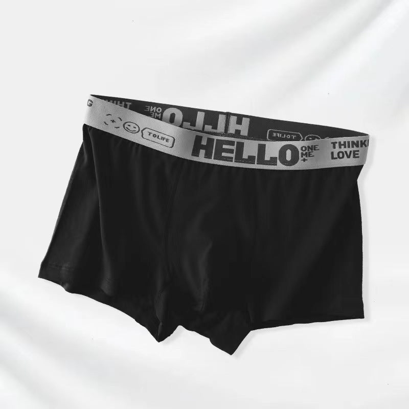 Sous-vêtements homme quatre saisons J Simple Solid Color Mid-waist Skin-friendly Respirant