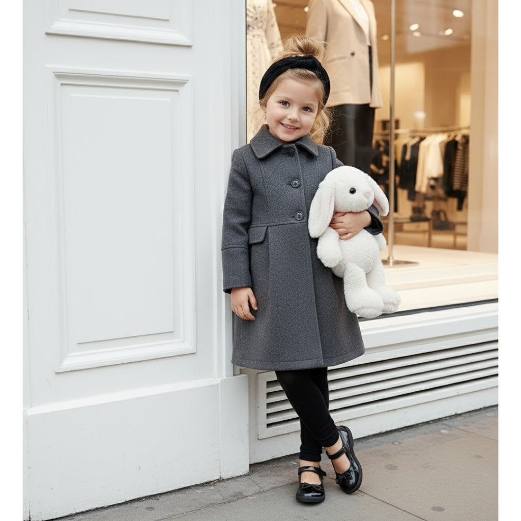 Filles épais chaud long manteau de laine Vintage Hiver manteau Automne 3-9Y