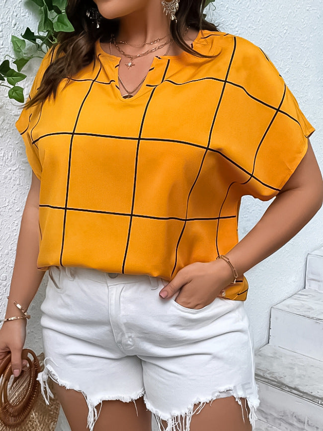 Chemise en T-Shirt imprimée pour femmes Blouse à manches courtes