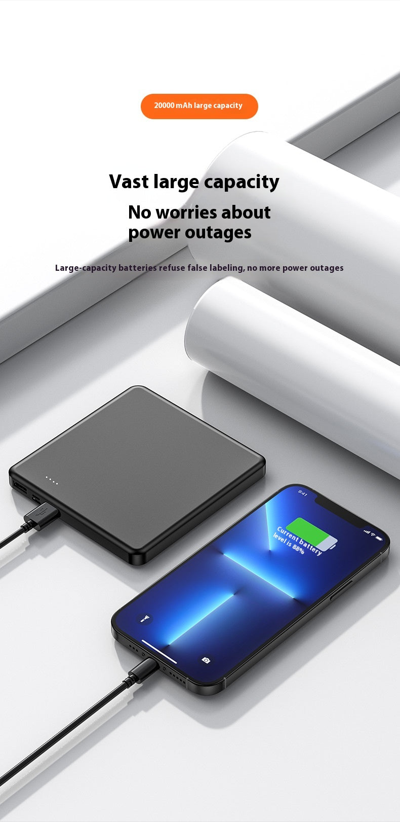Petite banque de puissance portable de grande capacité 20000 MA à charge rapide