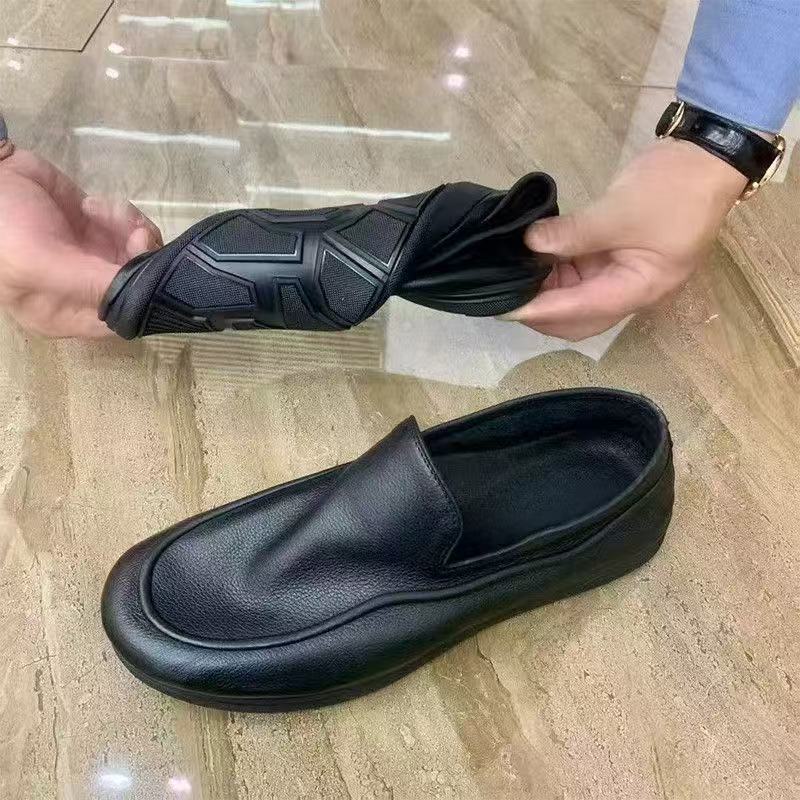 Souple-upper Casual Hommes Chaussures en cuir Style d'été