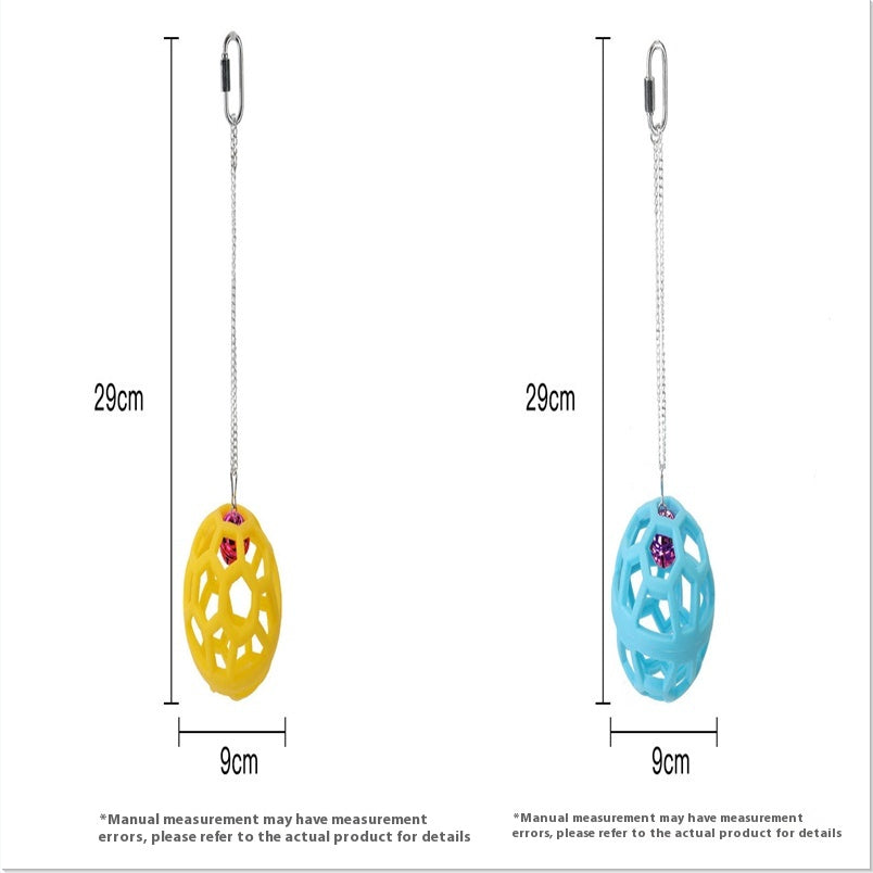 Plastic Gnawing Molar Chewing Soulagement Stuffy perroquet suspension boule de cloche