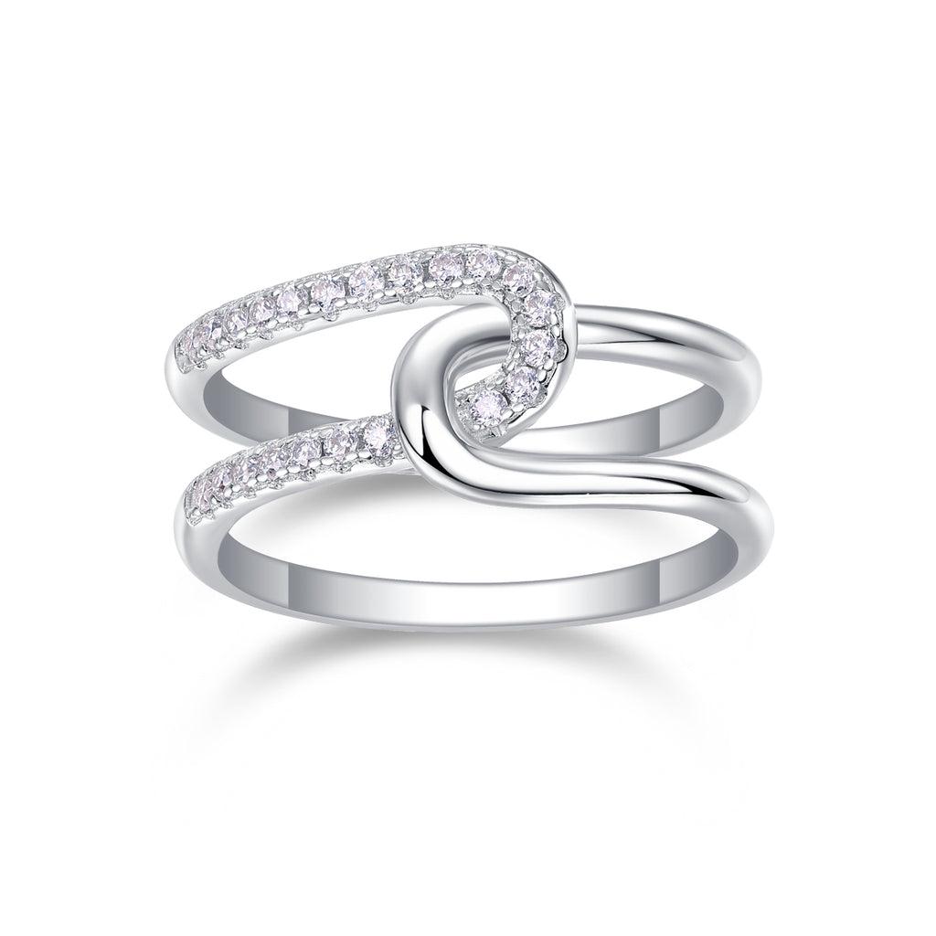 S925 Argent 3.7g Anneau de Moissanite plaqué platine