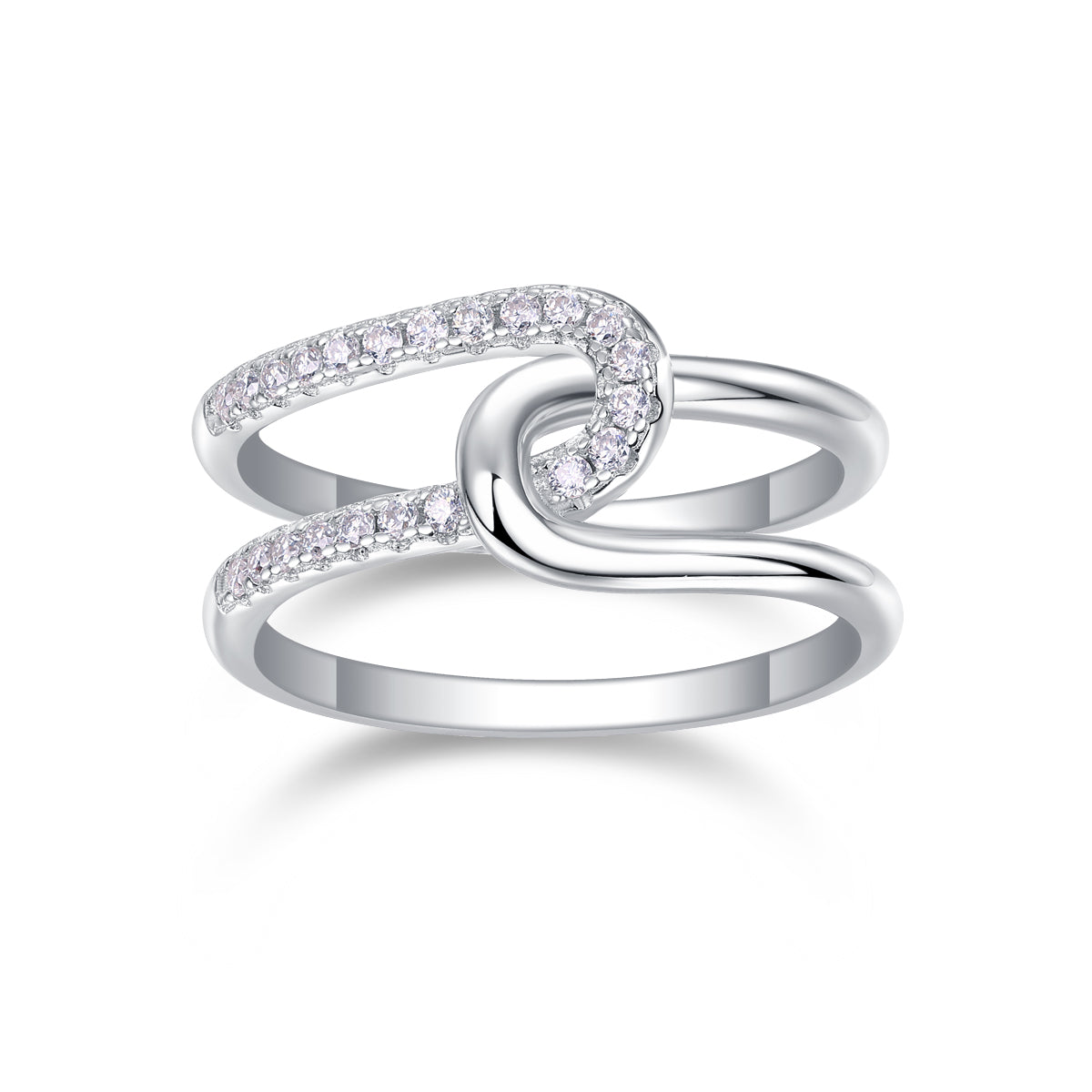 S925 Argent 3.7g Anneau de Moissanite plaqué platine
