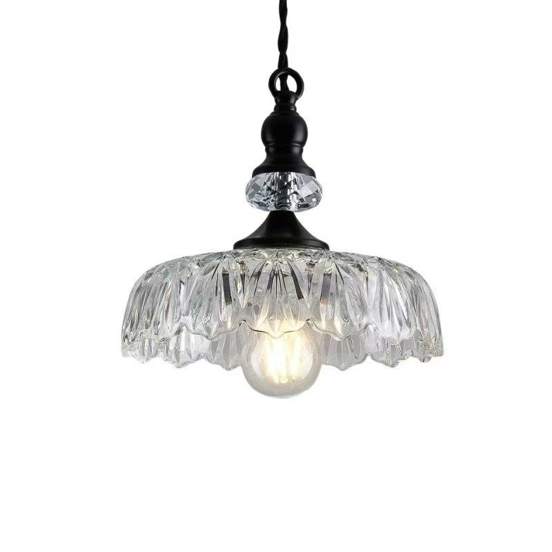 Lustre à facettes multiples en verre coupé Export