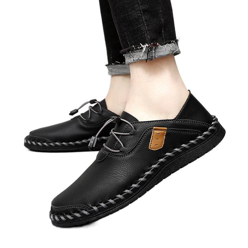 Men's casual leather shoes with a flexible, non-slip grip