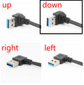 Extension cable with 90-degree bends in all directions