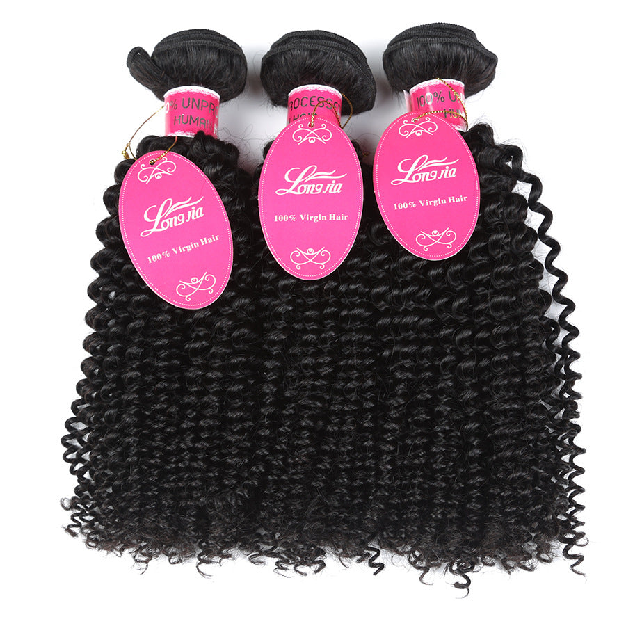 10A Ensembles de cheveux humains brésiliens profond bouclé Weave