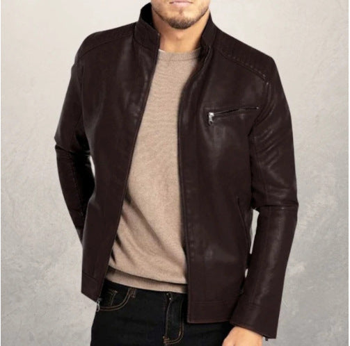 Veste en cuir de moto en polyester pour homme