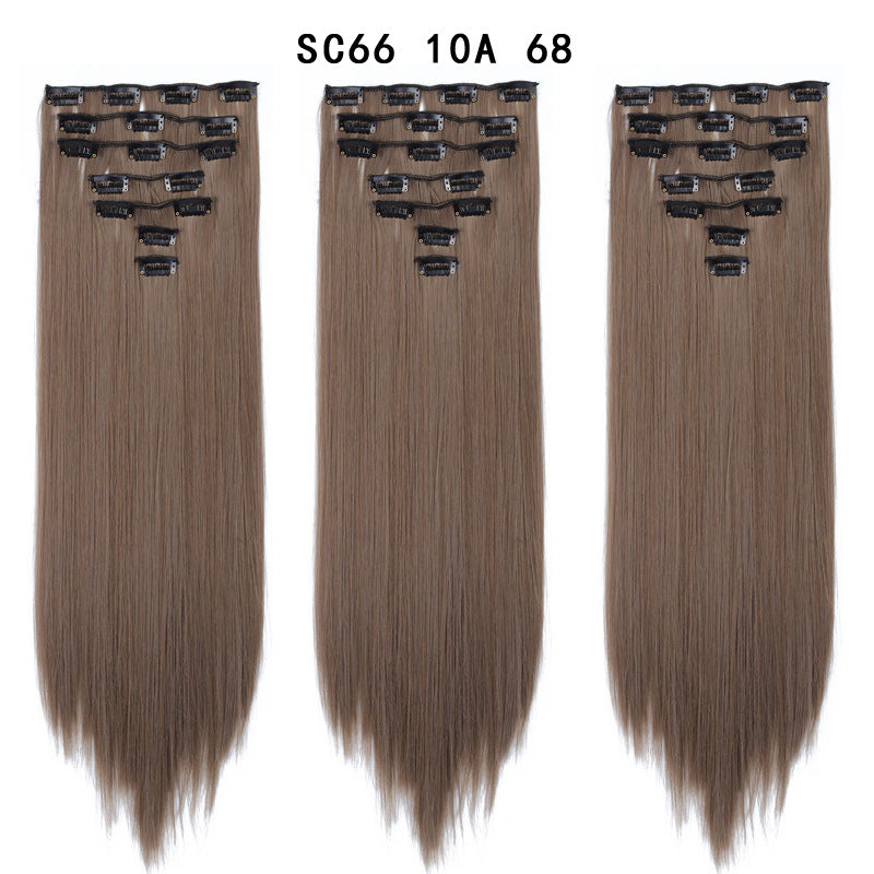 16 Carte Sept-pièces Coiffure Perruque Beauté Chimique Perruque Ensemble de Perruque Cheveux Extension