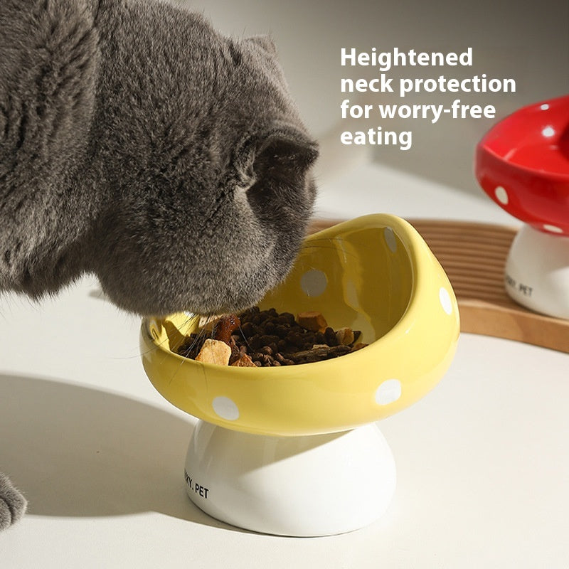 Cat Bowl Céramique Oblique Protection de la bouche Spine Cervical Boire Bol Grain