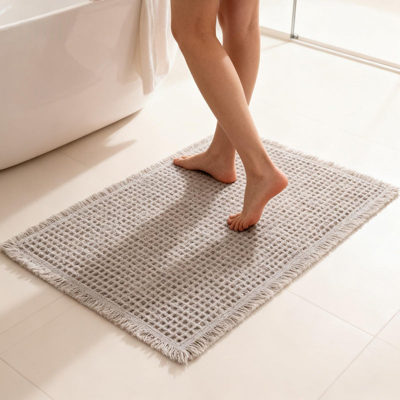 Tapis de porte antidérapant à texture gaufrée à séchage rapide