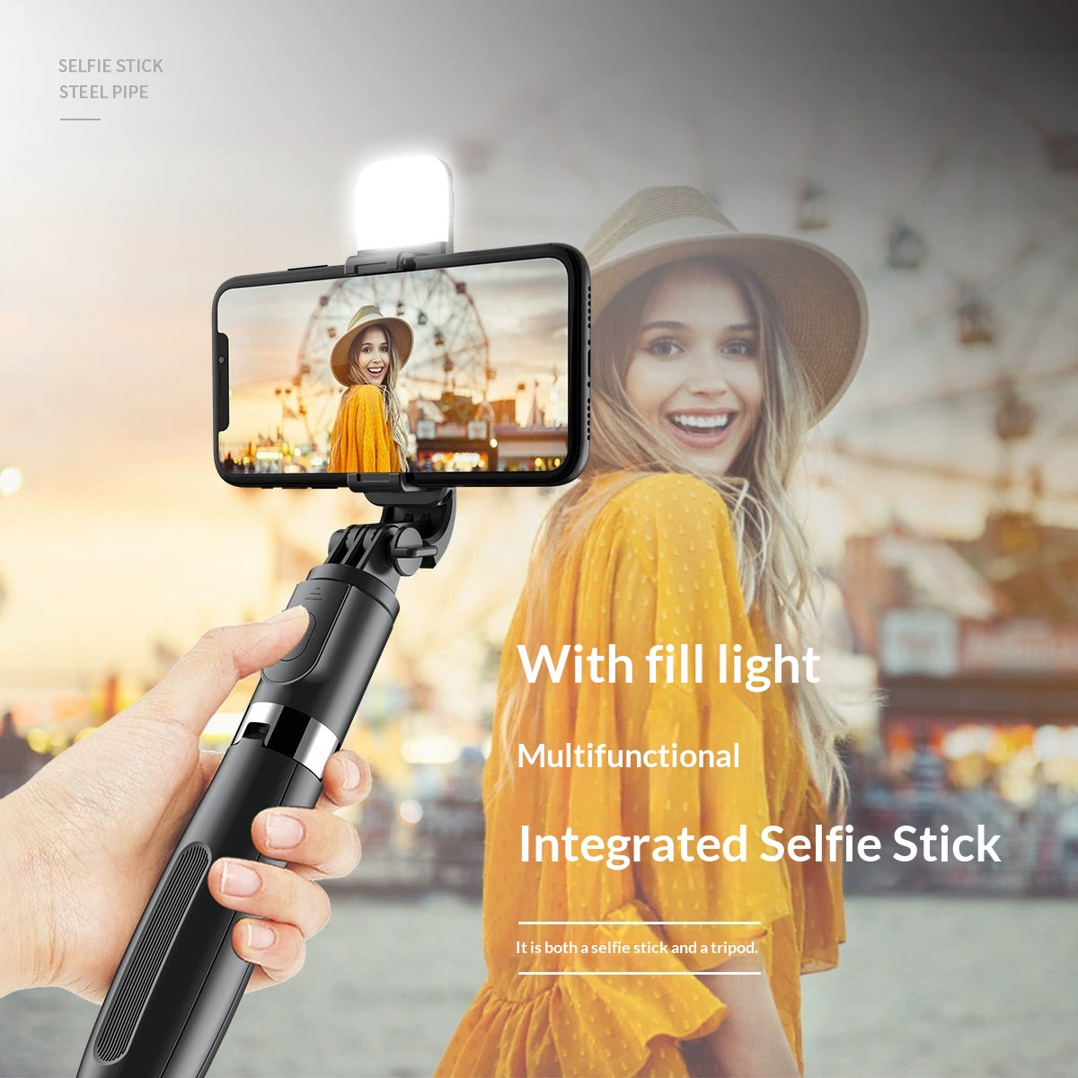 Bluetooth Trépied tout-en-un contrôlé à distance avec lumière de remplissage et Selfie St
